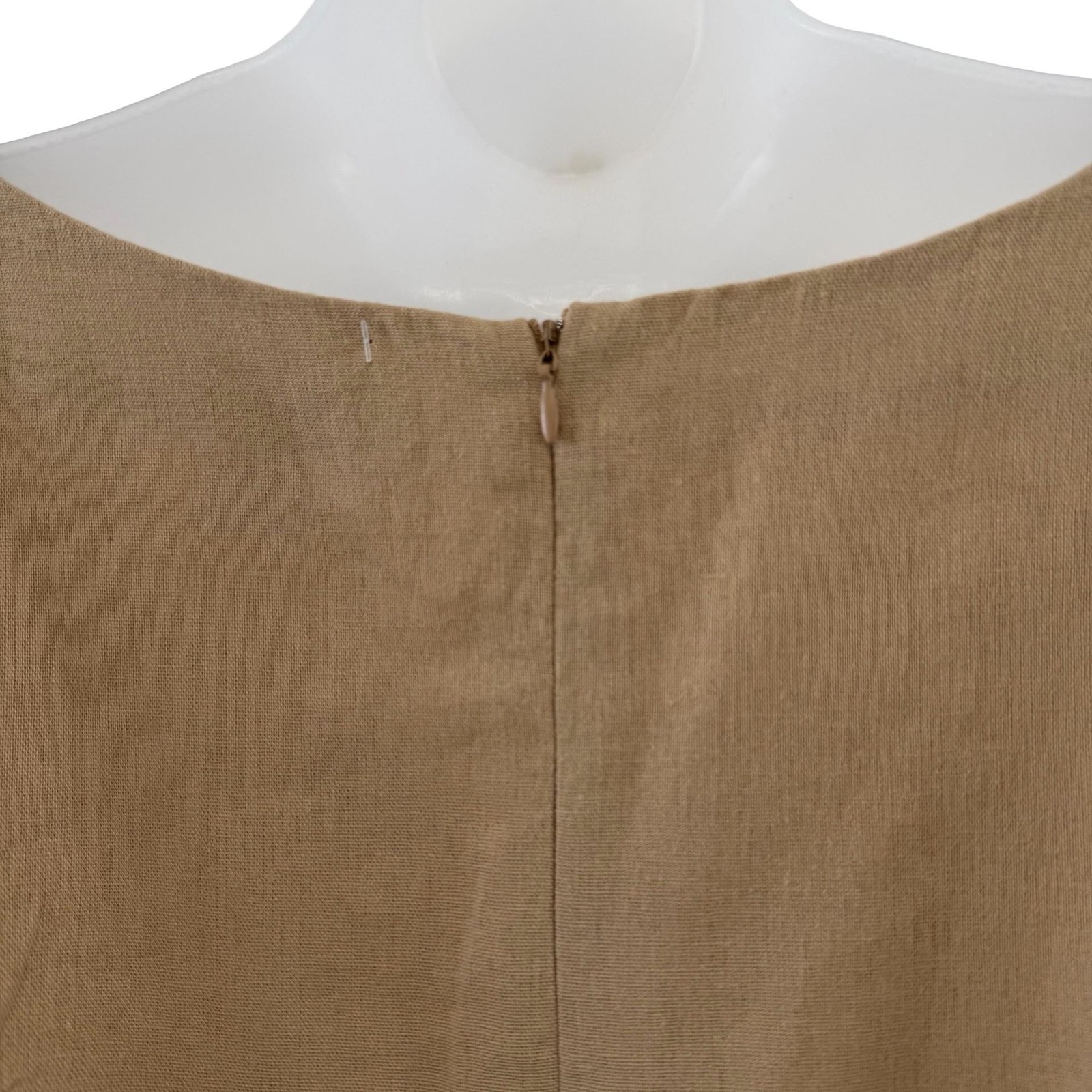Jessica London 2 Piece Linen Blend Capri Set Womens 26W Beige Tan Belted Cropped