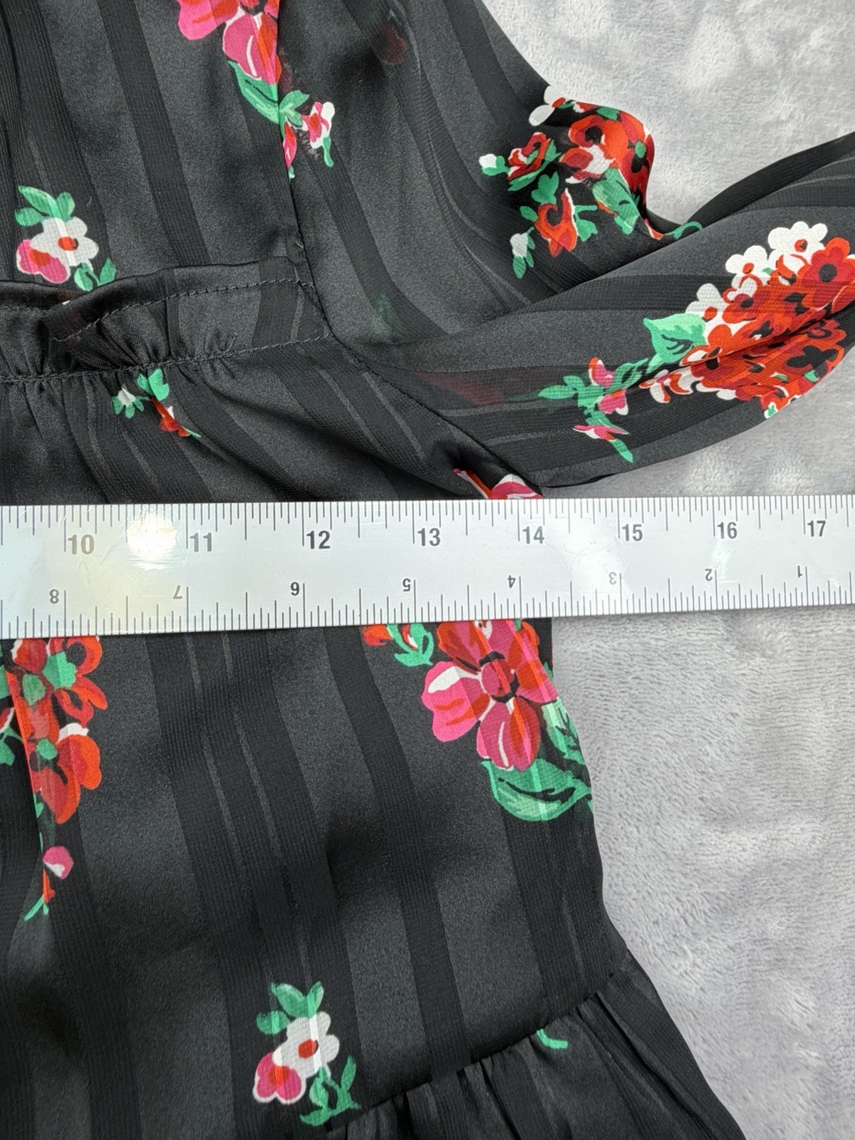 Cat & Jack Girls S (6/7) Black Floral Fit Fall Party Holiday Tiered Dress S 6/7