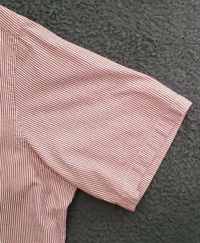 VTG Ralph Lauren Seersucker Button Down Men Sz XL Red Stripe Classic Fit Boating