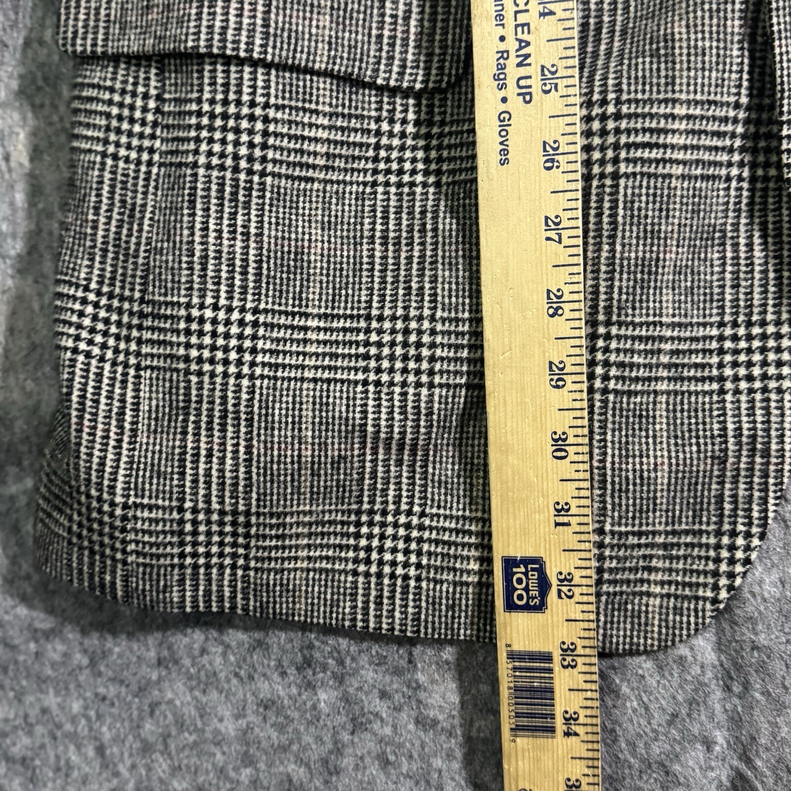 Vintage Brooks Brothers Blazer Mens 43 Regular Gray Houndstooth Plaid Camel Hair