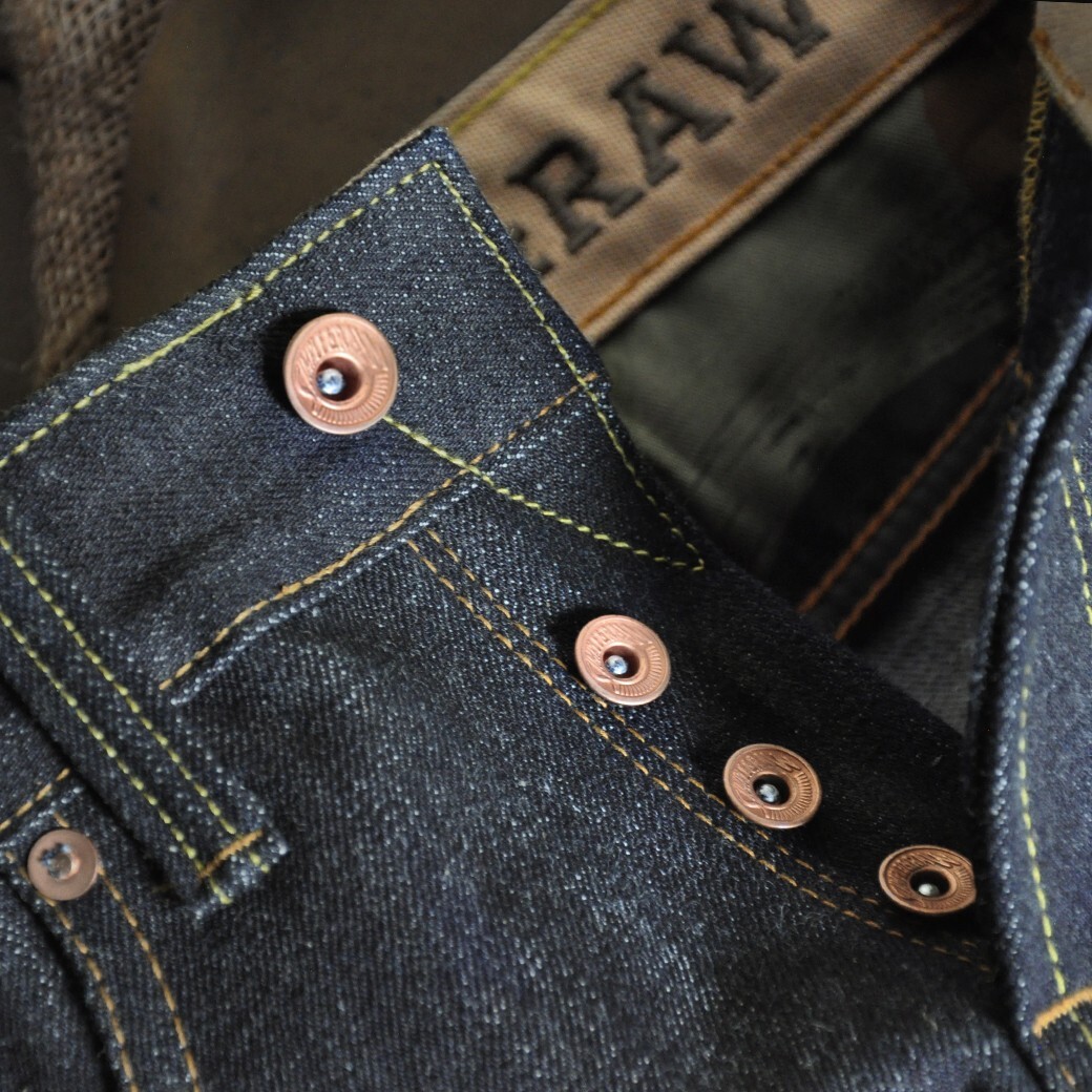 Simple&Raw Foresta 16oz. Orange Selvedge Men’s Jeans Slim Straight Fit