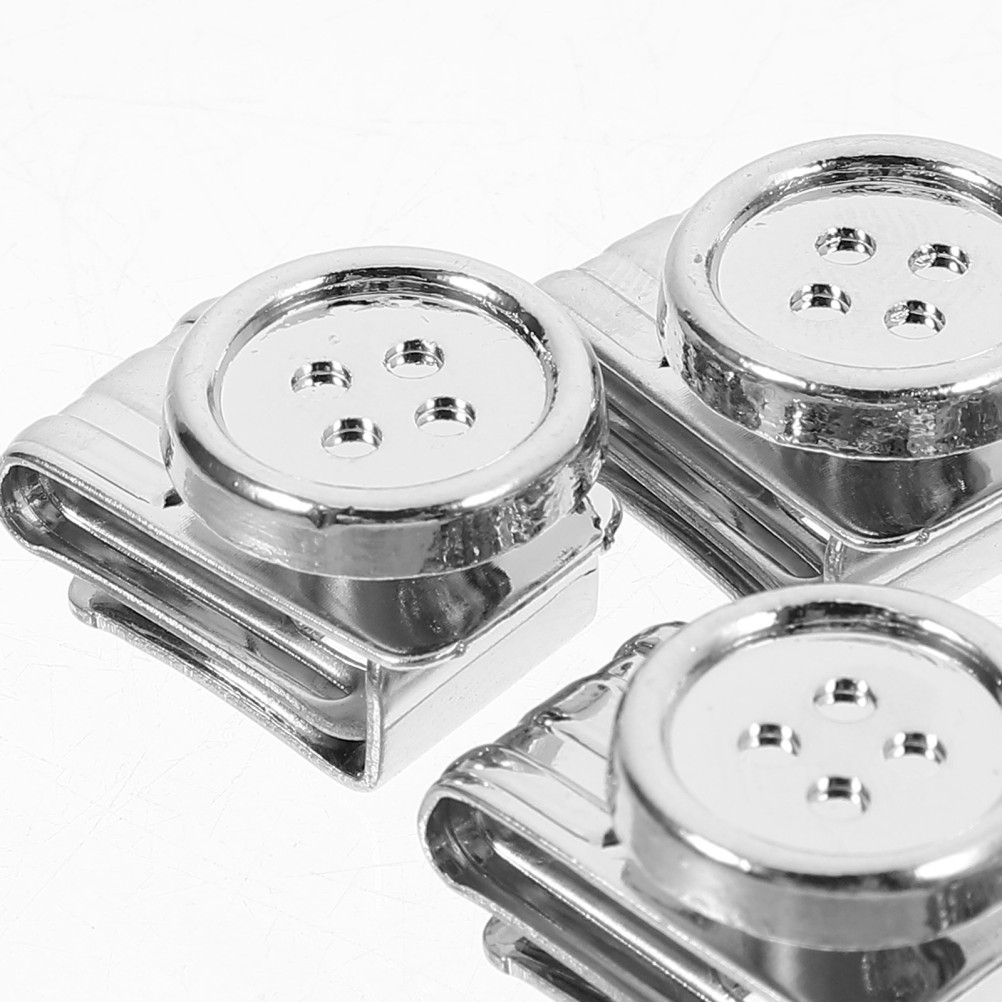 6 Pcs Metal Adjustment Buckle Work Man Button Suspenders Buttons for Pants