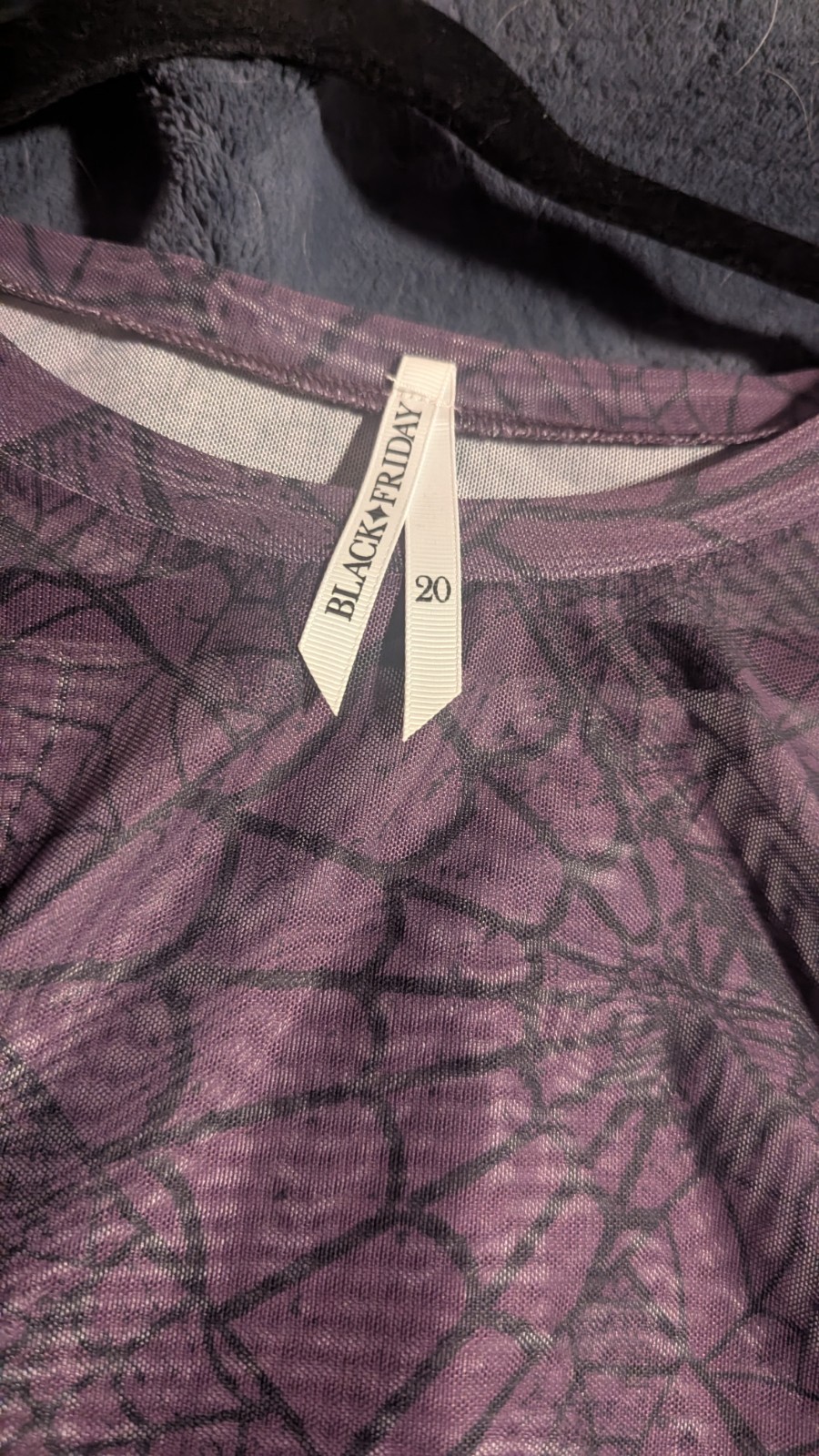 Black Friday Women’s Purple Sheer Mesh black spider webs sz 20