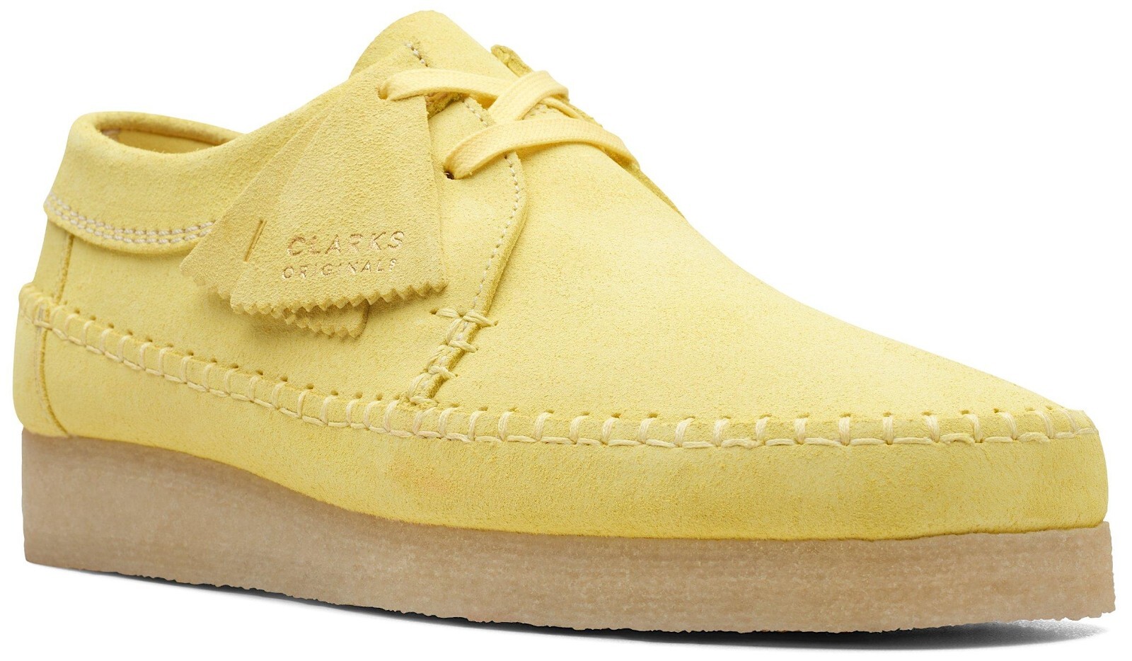 Clarks Originals Mens Weaver Oxfords Lace Up Shoes Bright Yellow Suede 26169440