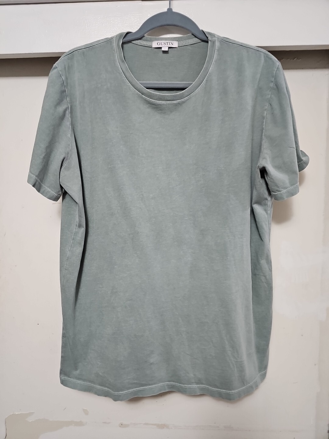 Gustin Jeans Pale Sage Worn Lightweight Lounge Athleisure Tshirt SZ Large