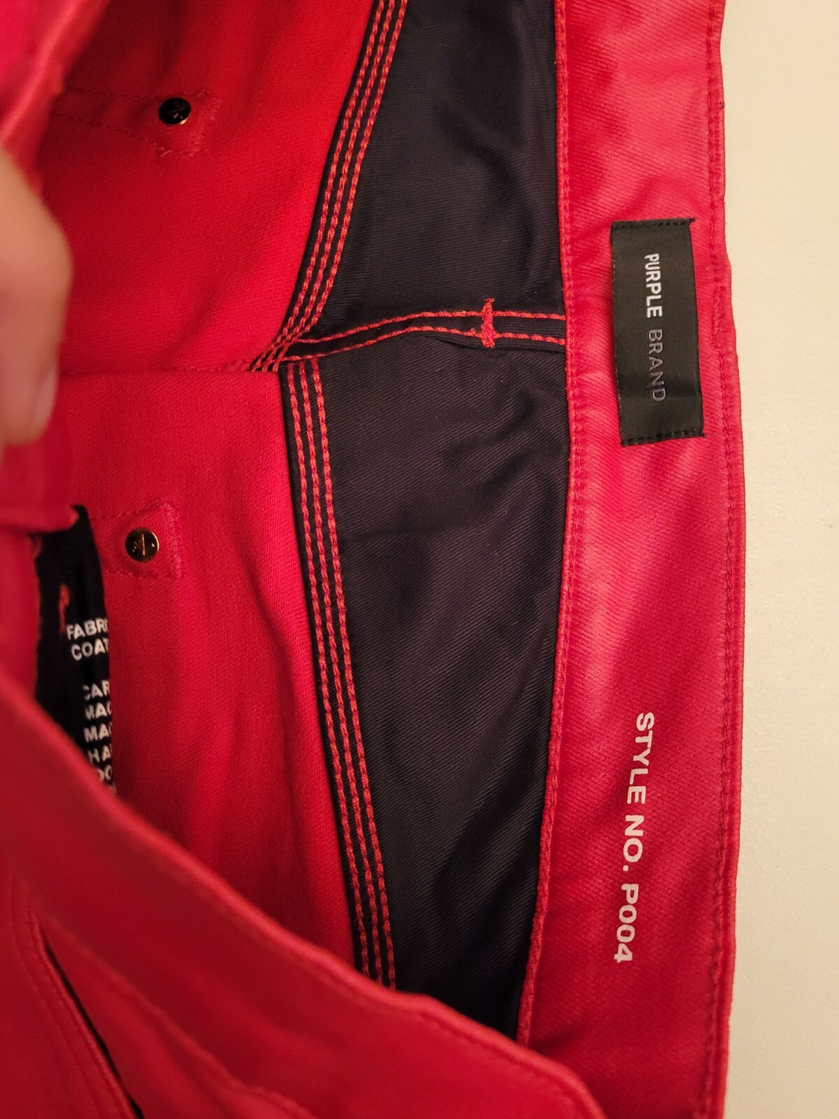 Purple Brand P004 Cargo Flared Jeans Men 30×30 Patent Film Red Designer