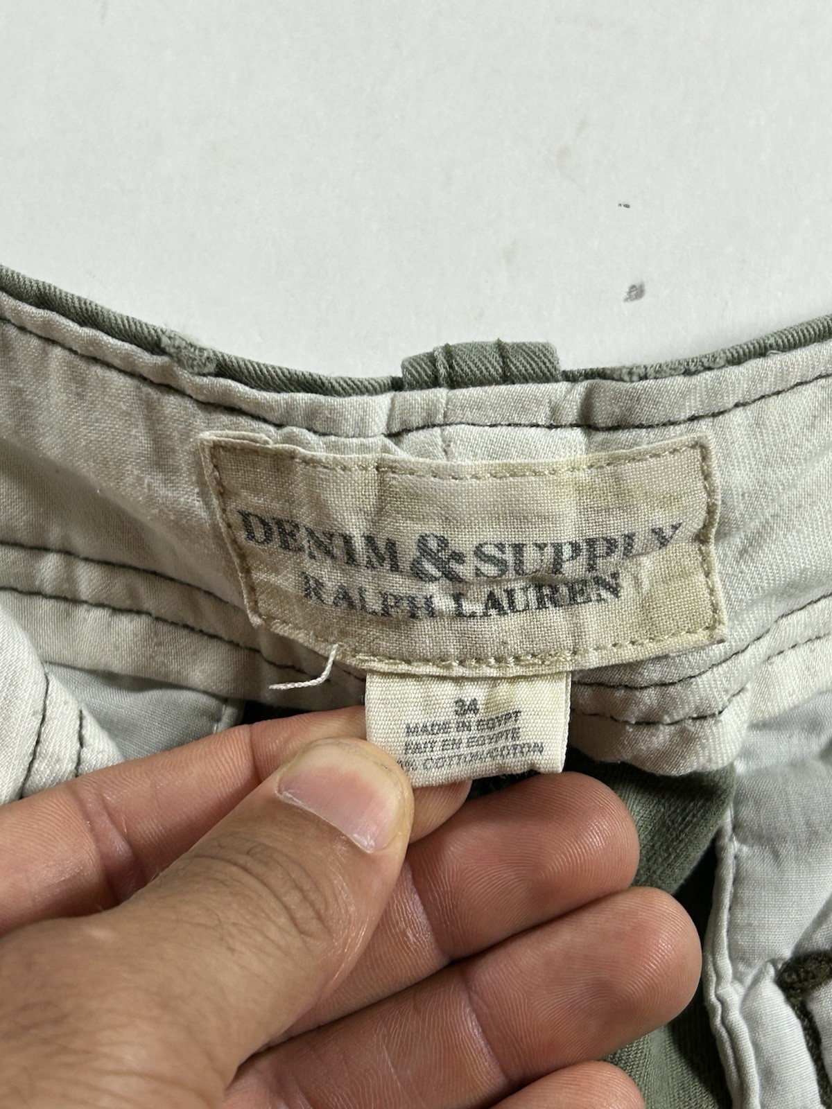 Denim & Supply Ralph Lauren Cargo Shorts Green Tactical Army 34 19.25×22.75 VTG