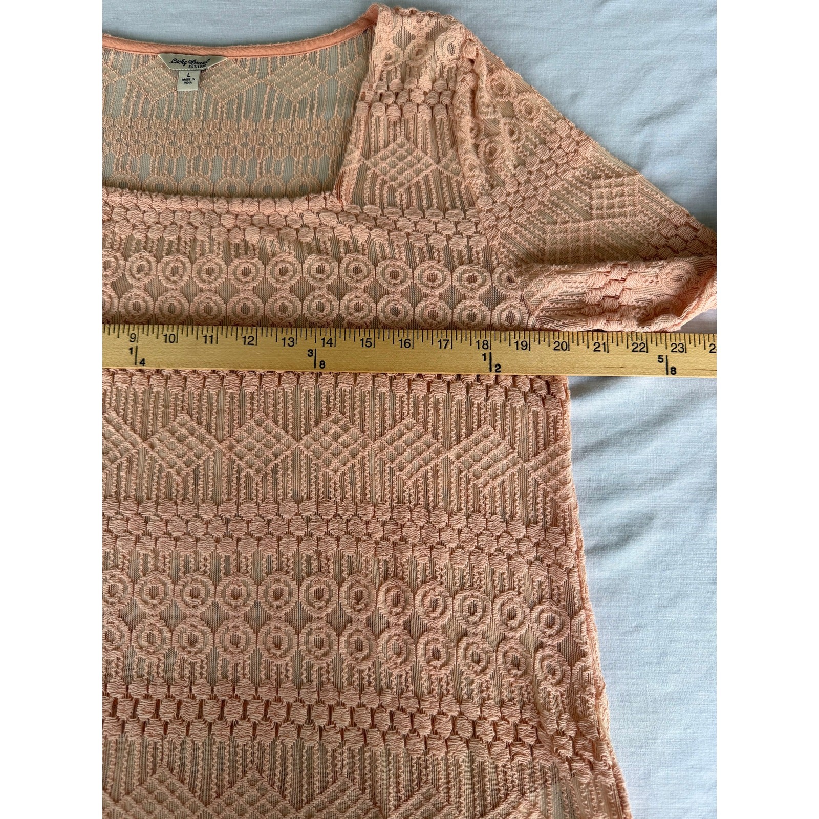 Boho Festival Cottagecore Hippie Lucky Brand Brand Crochet Lace Knit Top Size M