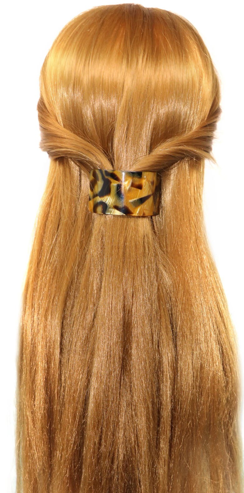 French Amie Half Circle 2 1/4″ Medium Caramel Curved Handmade Hair Clip