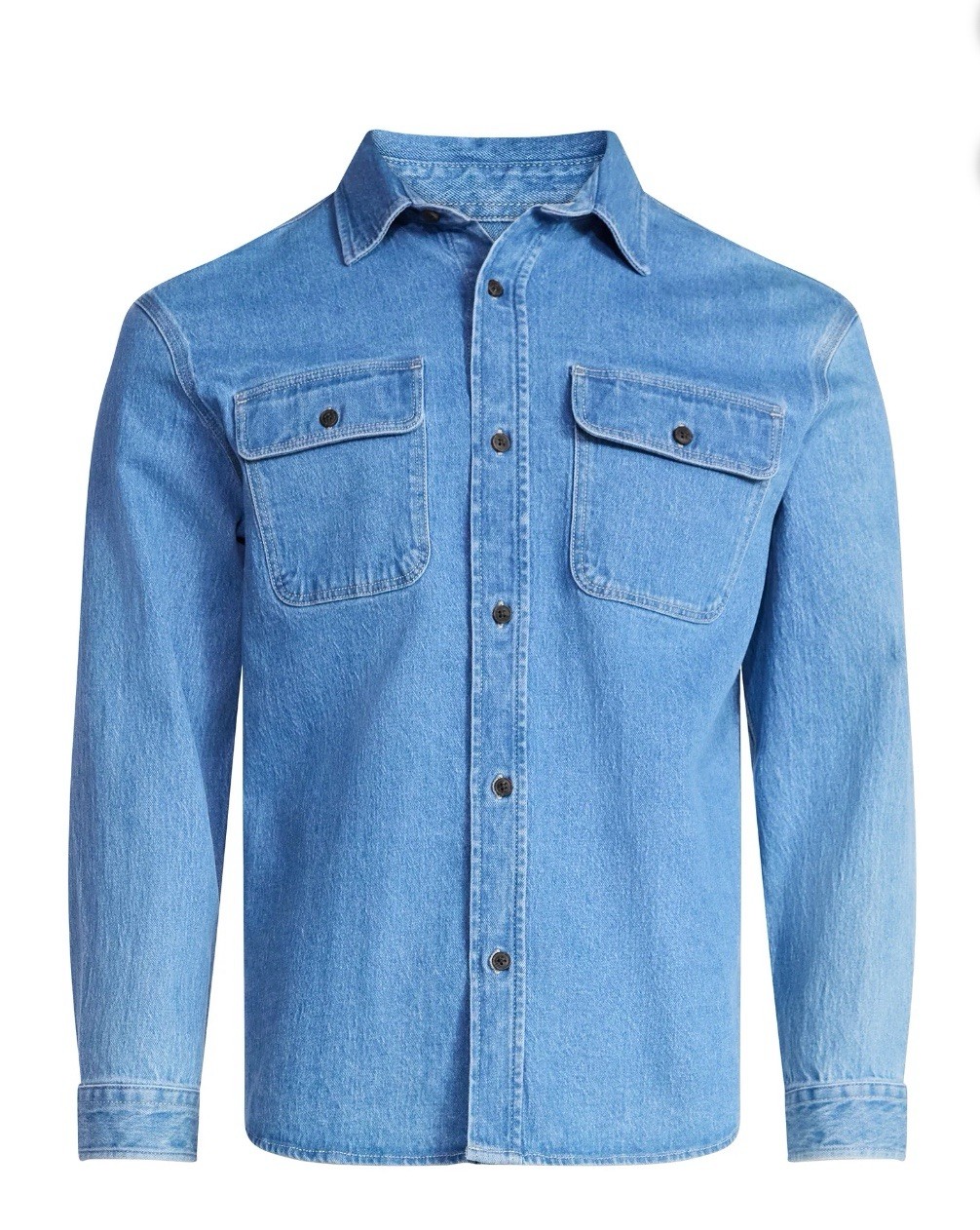 Free Assembly Men’s HeavyweightDenim Overshirt with Long Sleeves, Size XL