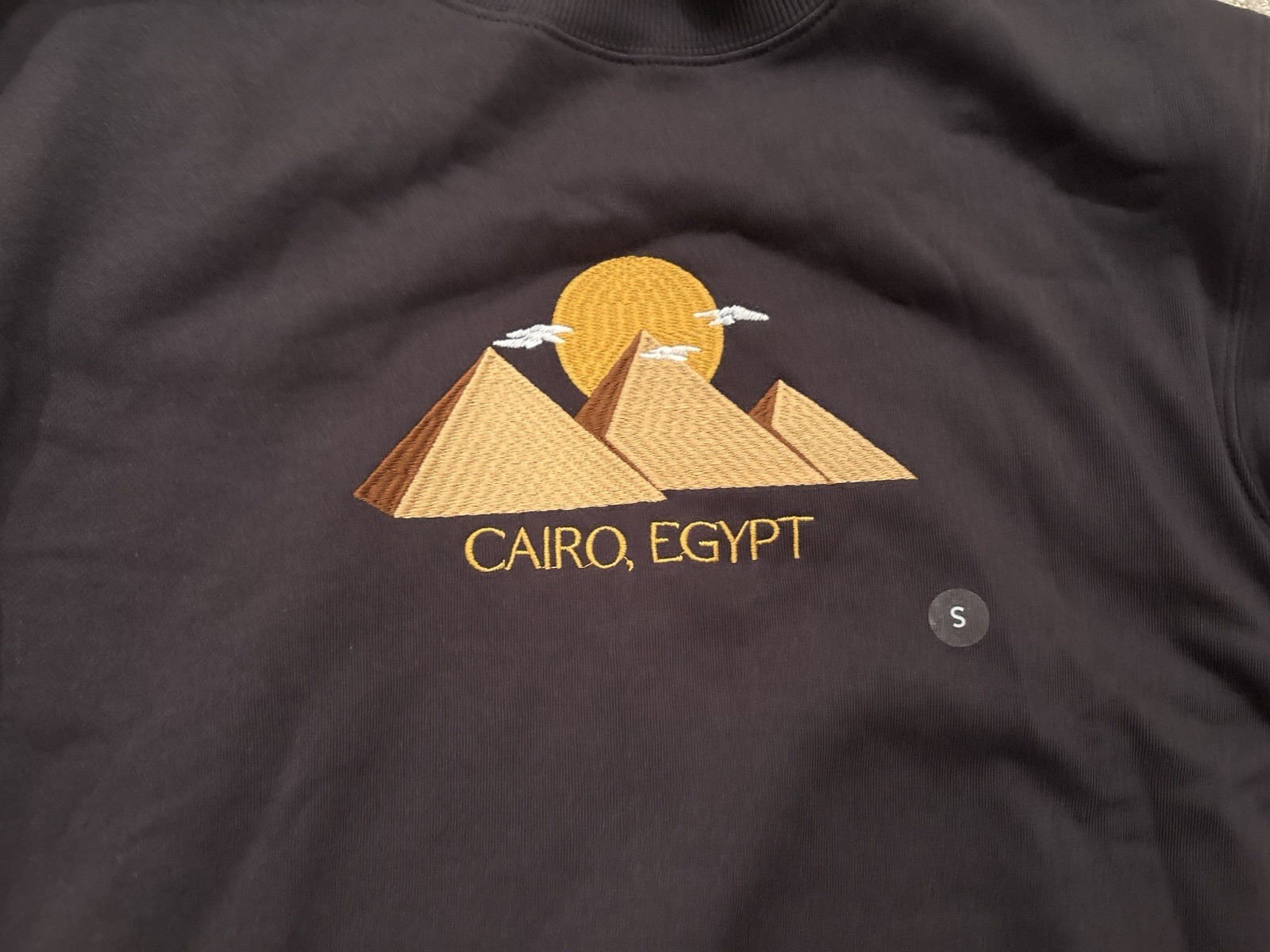 PacSun Cairo Egypt Embroidered Logo Black Sweater Comfy Men Size Small BRAND NEW