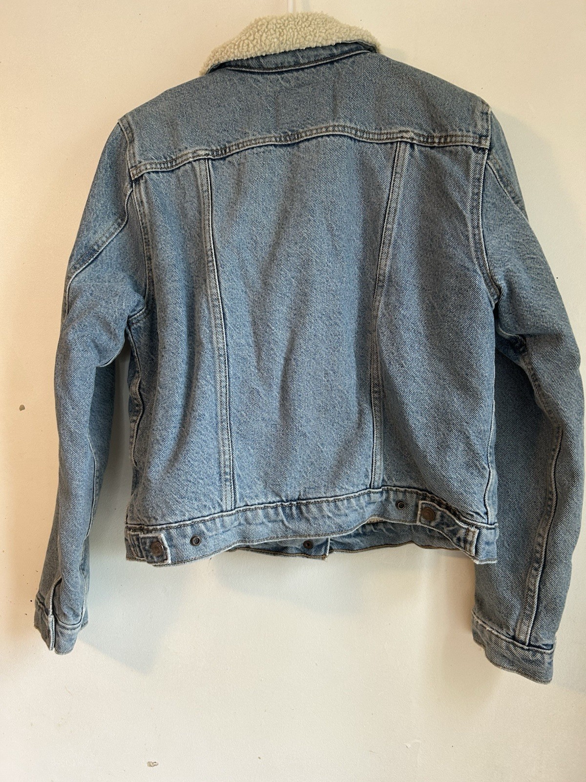 Vtg Levi’s San Francisco Jacket Dark Denim Sharpa Lined Size L (big Kids?)