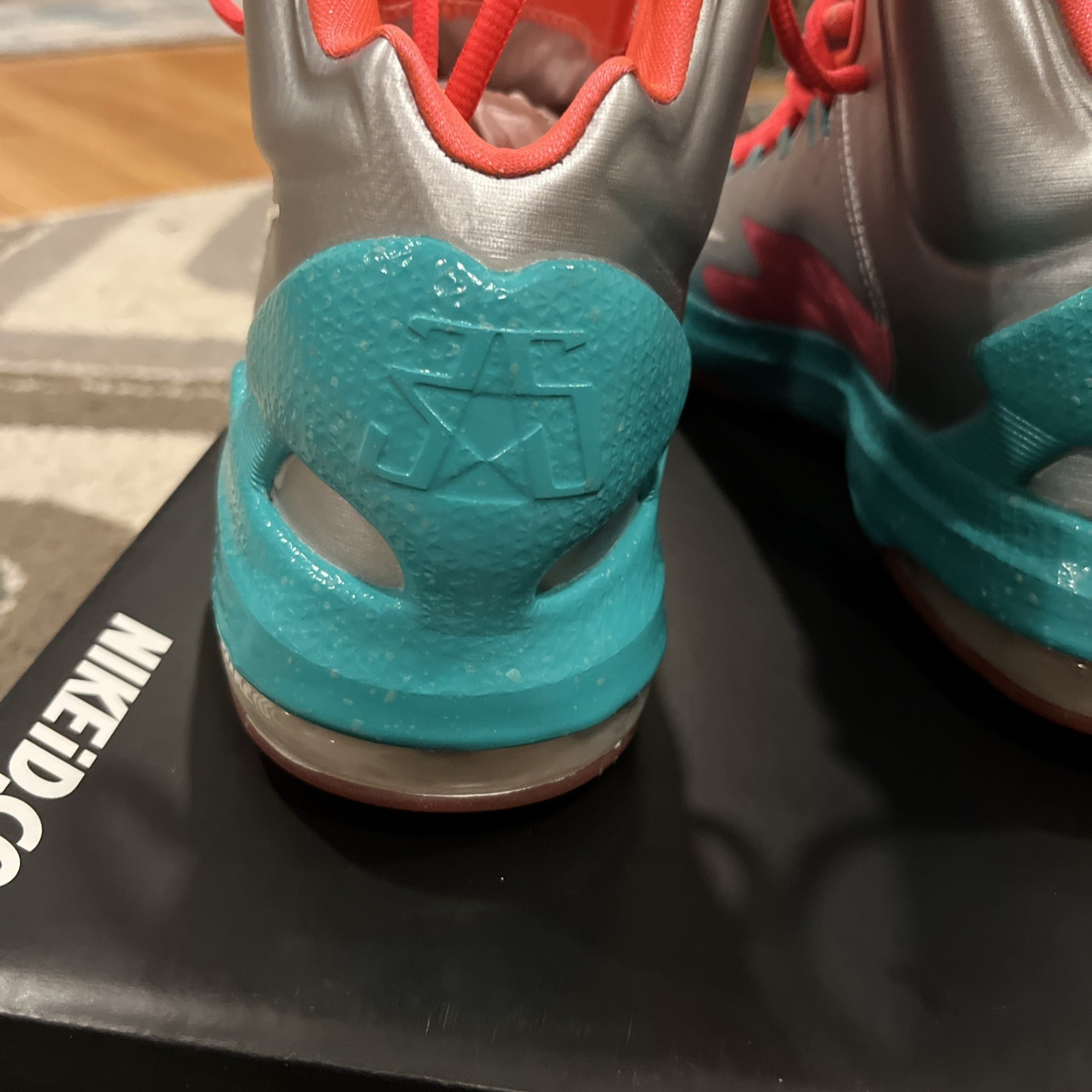 Nike KD V, Custom Silver Teal Pink. Glowing KD And Nike Sign (NikeID) Size 9