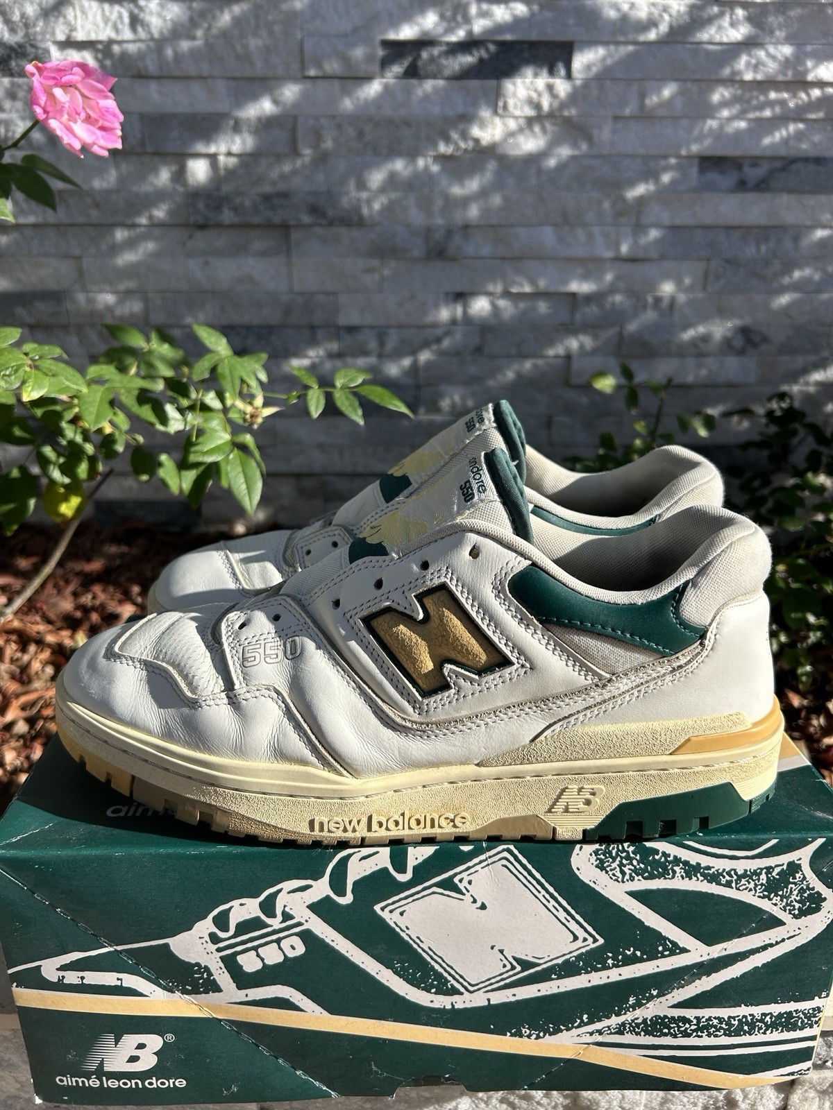 9.5 – New Balance 550 x Aimé Leon Dore ‘Green Yellow’ 2021 [BB550A2]