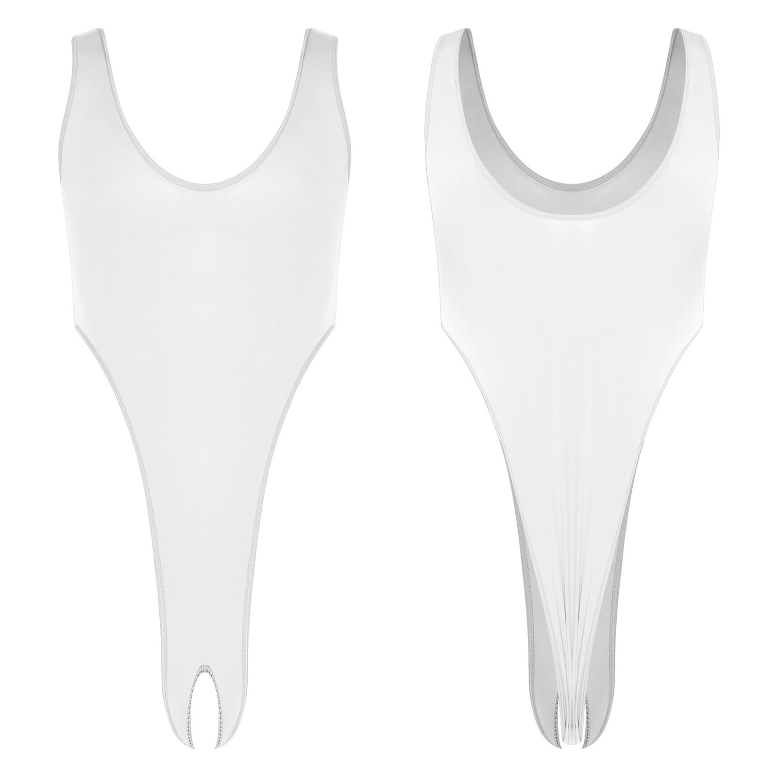 US Men Sleeveless Crotchless Tank Leotard High Cut Thong Bodysuit Undershirts