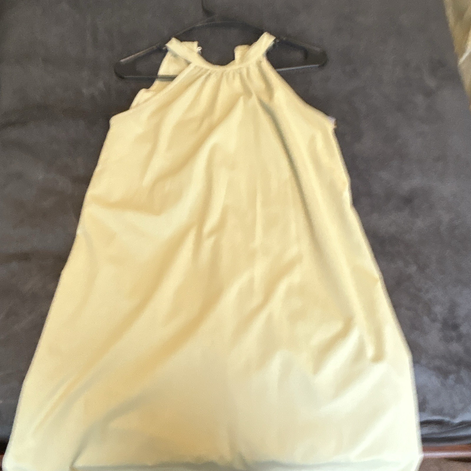 Women’s XS Fainted Lime Halter Sundress Knee Length Cotton Blend Button