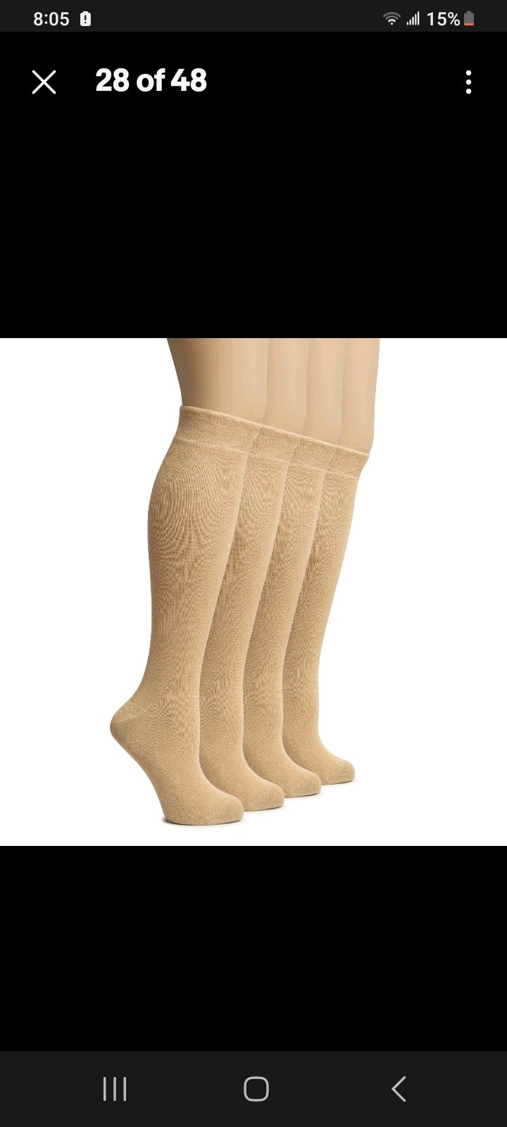 4 Pair Hugh Ugoli Lightweight Soft Bamboo Women’s Knee High Dress Socks Beige