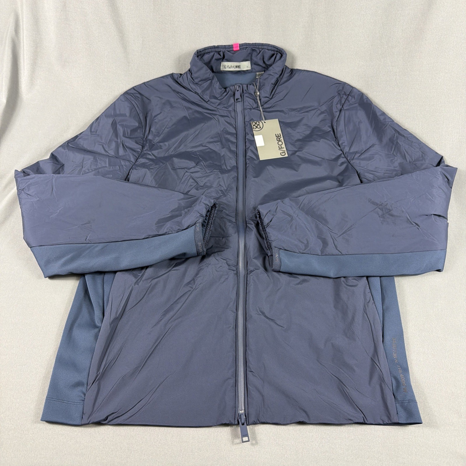 G/Fore G4 Golf Jacket Sleeve Logo Large Navy Blue Nylon Polyurethane MSRP $360