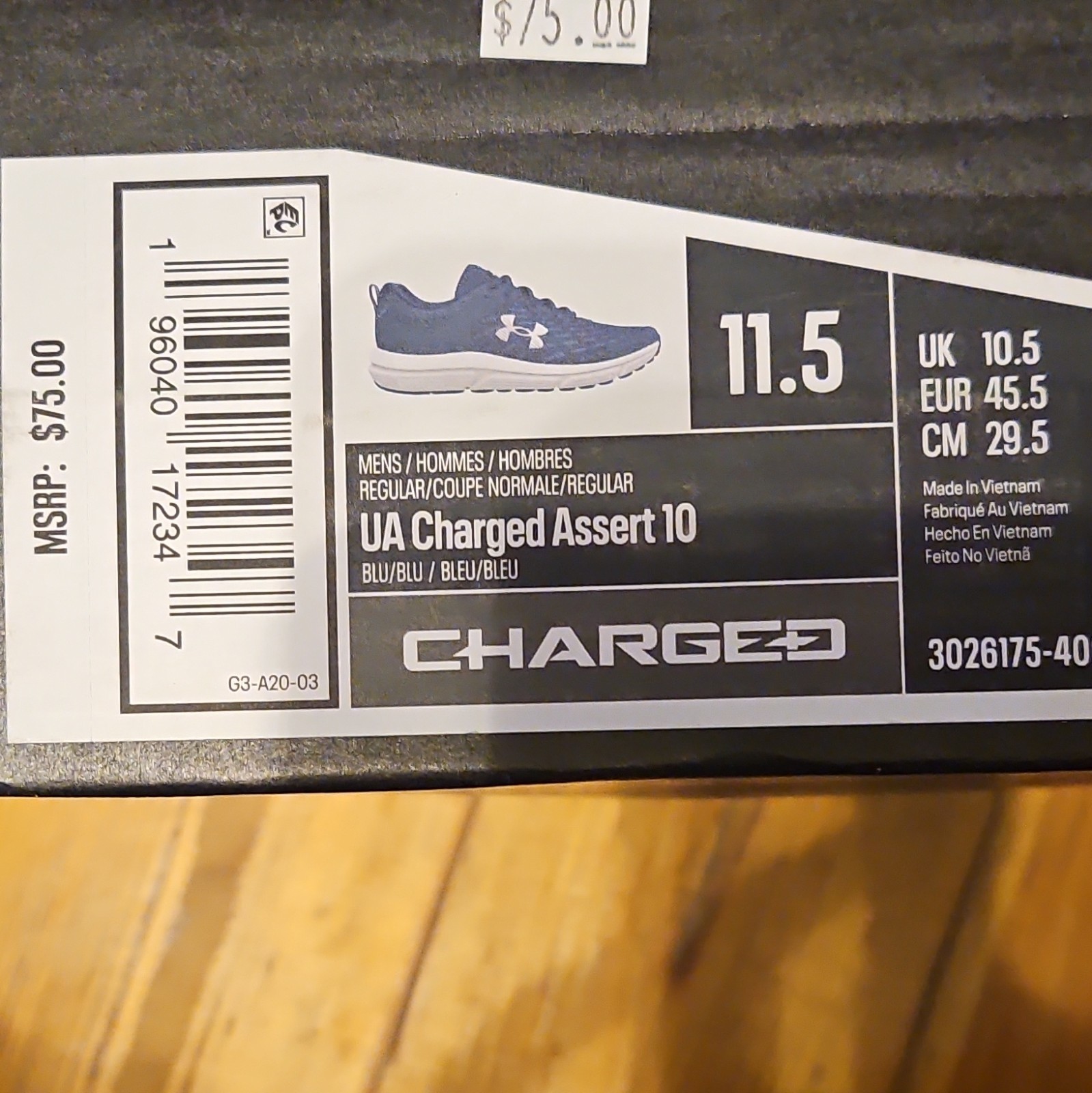 Under Armour Charged Assert 10 Academy Men’s Low Top Mesh Sneakers Blue/White