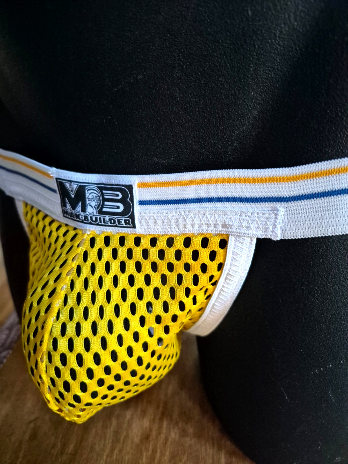 Modern Fit Yellow Mesh Jockstrap, See-Through Jock, Retro Athletic Supporter