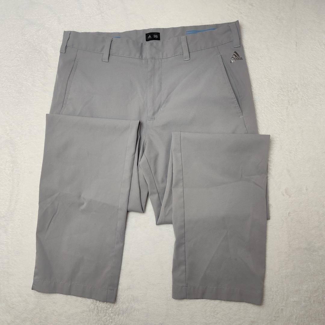 Adidas Golf Pants Mens 32×32 Gray Performance Stretch Chino 3-Stripes B82001