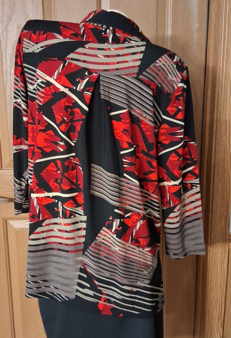 Russell Kemp Multicolored Blouse Bracelet Sleeves Tie Front Misses XL