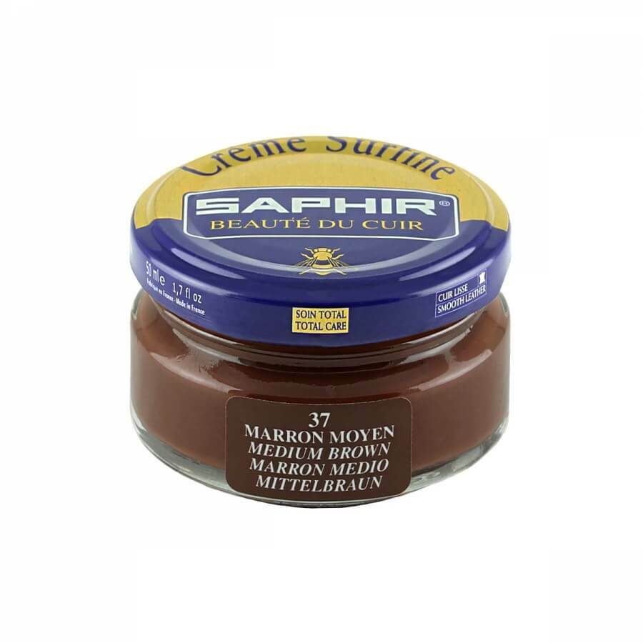 Medium Brown Saphir Shoe Creme 50ml Jar – Made in France – Beaute du Cuir