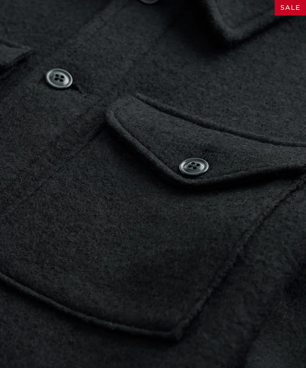 Todd Snyder Italian CPO Shirt Jacket in Black – XS,NWT, Made in Italy, 100% Wool