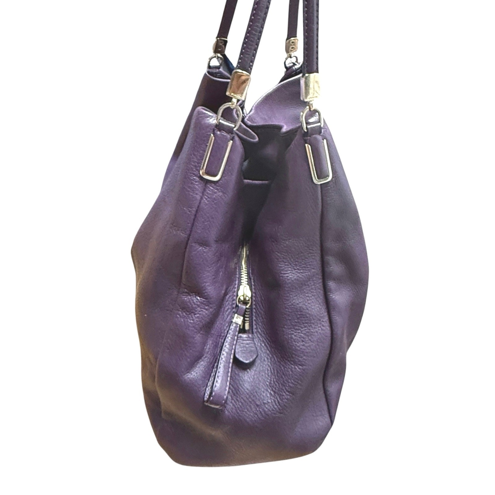 Coach Madison Phoebe Shoulder Hobo Bag 24621 Purple Leather 3 Compartment