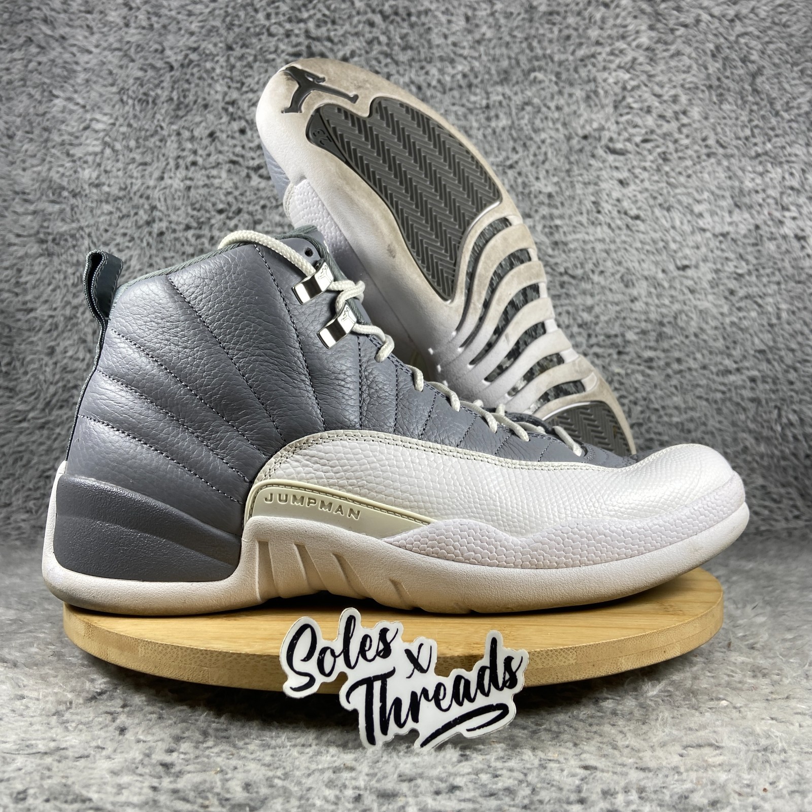 Air Jordan 12 Retro ‘Stealth’ Size 10.5 Men Cool Grey White CT8013-015