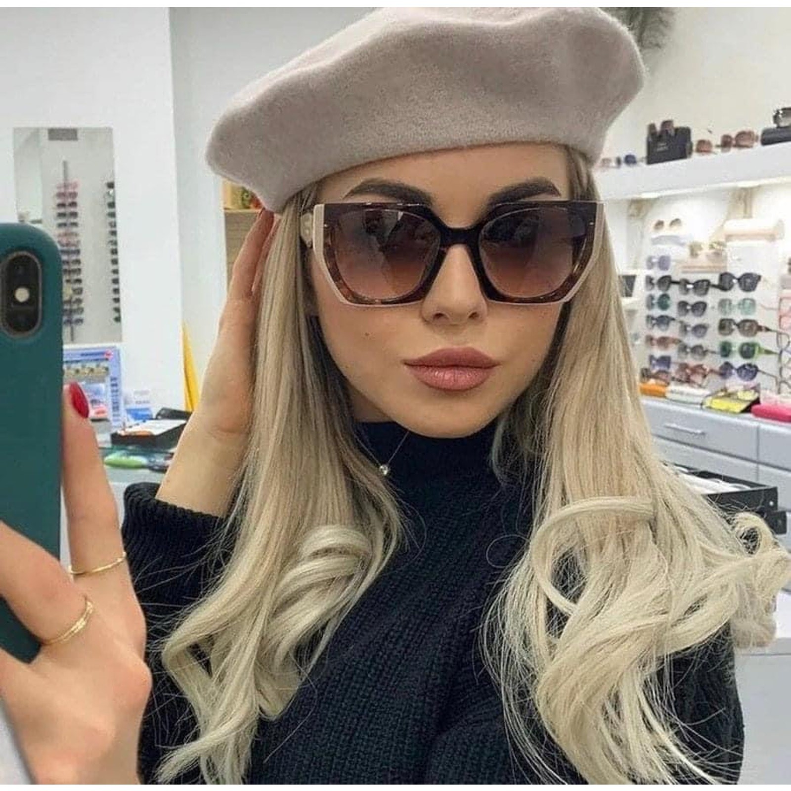 NEW Prada PR15WS Cat Eye Sunglasses in Tortoise Powder