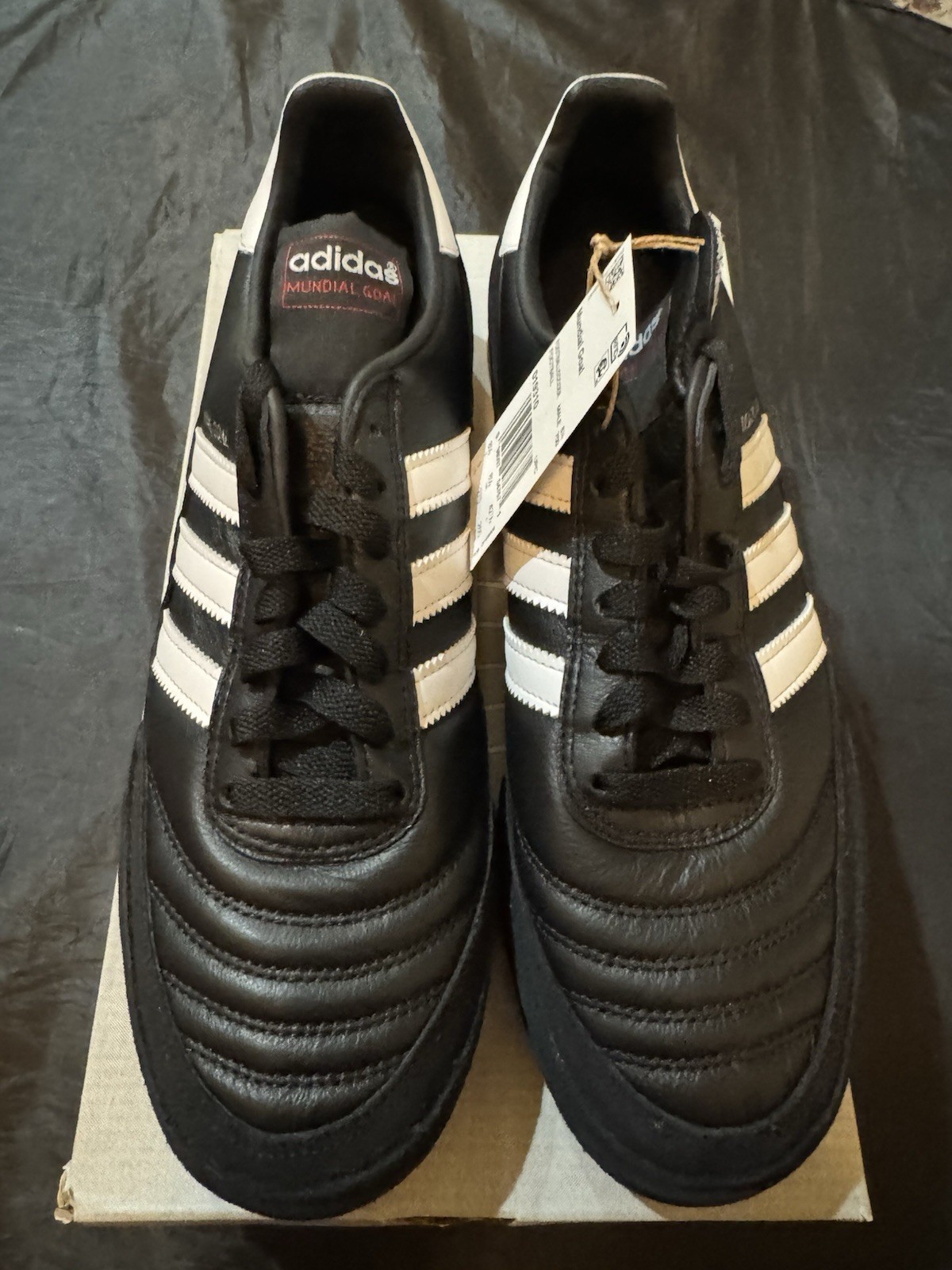 Adidas Mundial Goal Men Core Black White Running Indoor Soccer Shoes New Sz 11.5