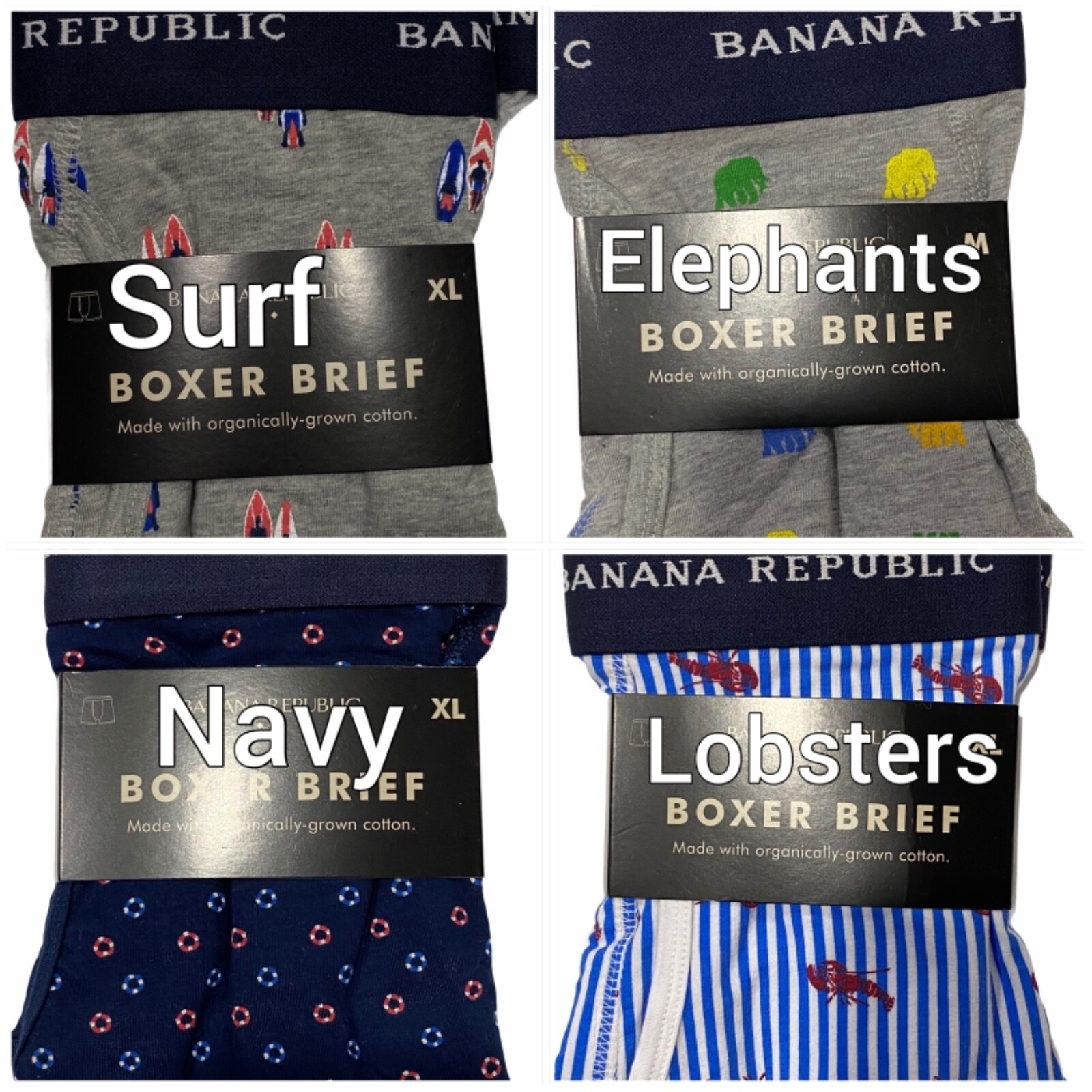NWT BANANA REPUBLIC Knit Boxer Brief Underwear S-M-L-XL Assorted Colors/Prints