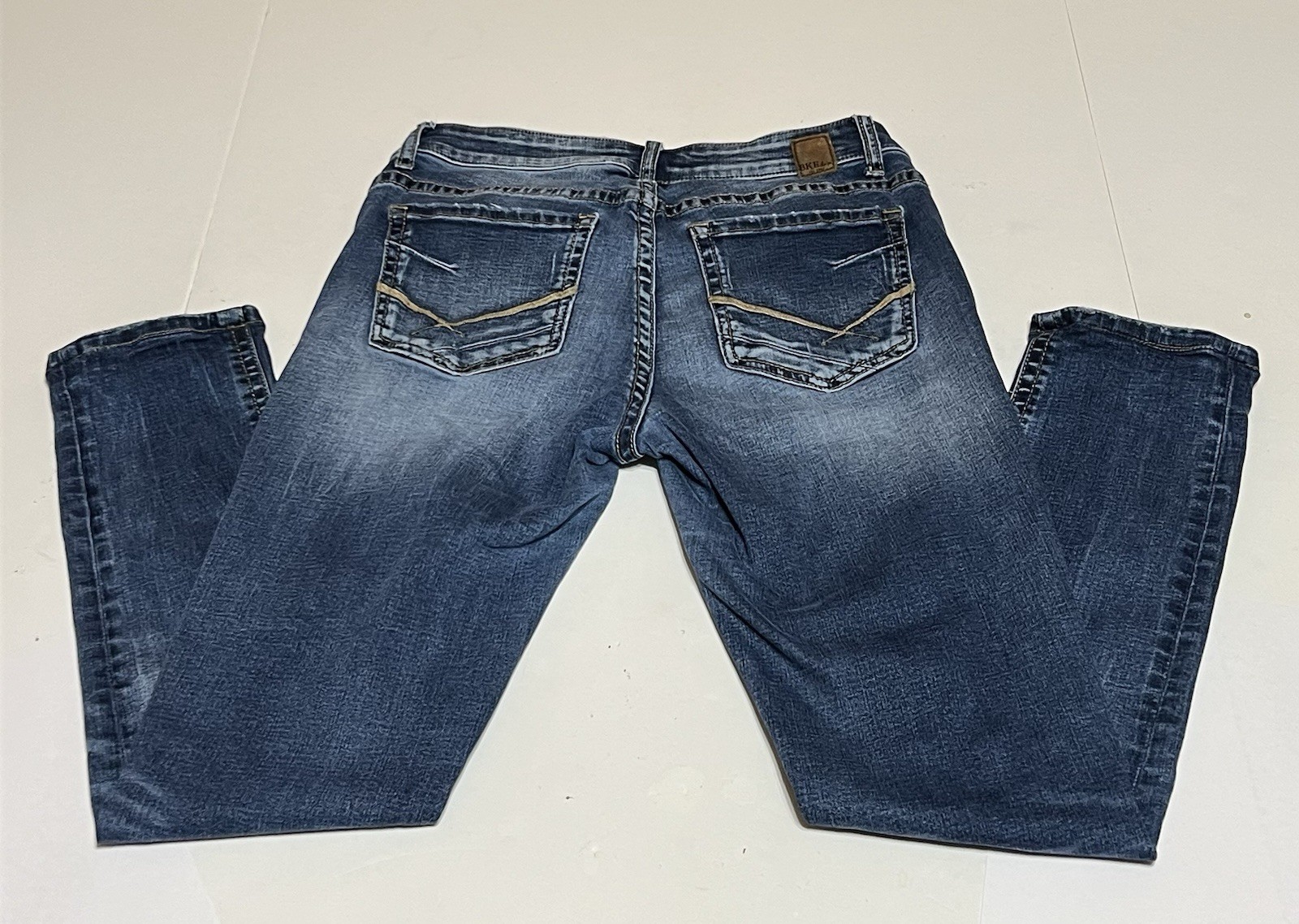 BKE Denim Payton Skinny Jeans Tag 27×31.5 Measures 29×28 Blue Distressed