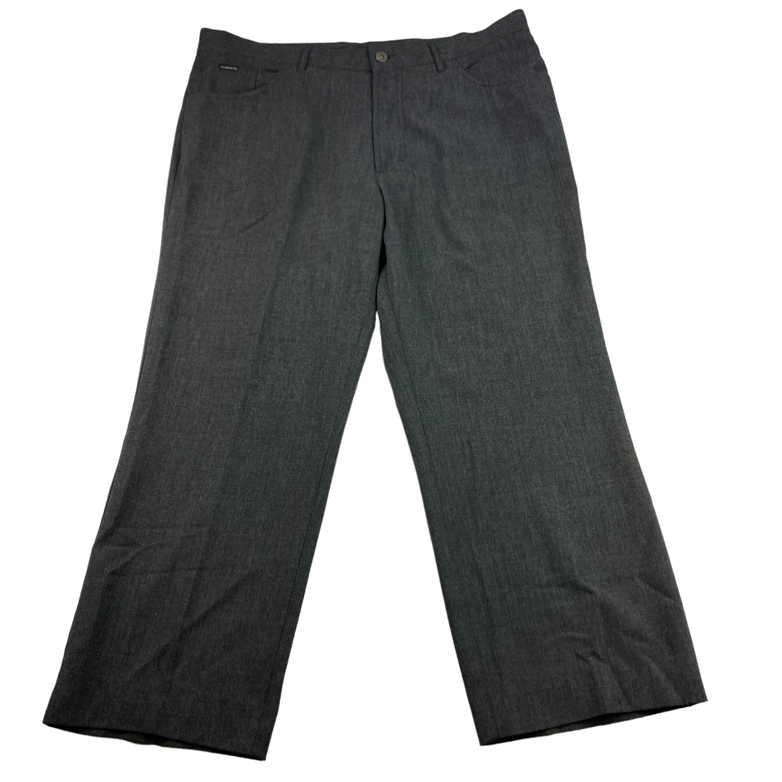 Alberto Men’s Flat Front Ceramica Comfort Fit Pants Dark Gray • 38×26
