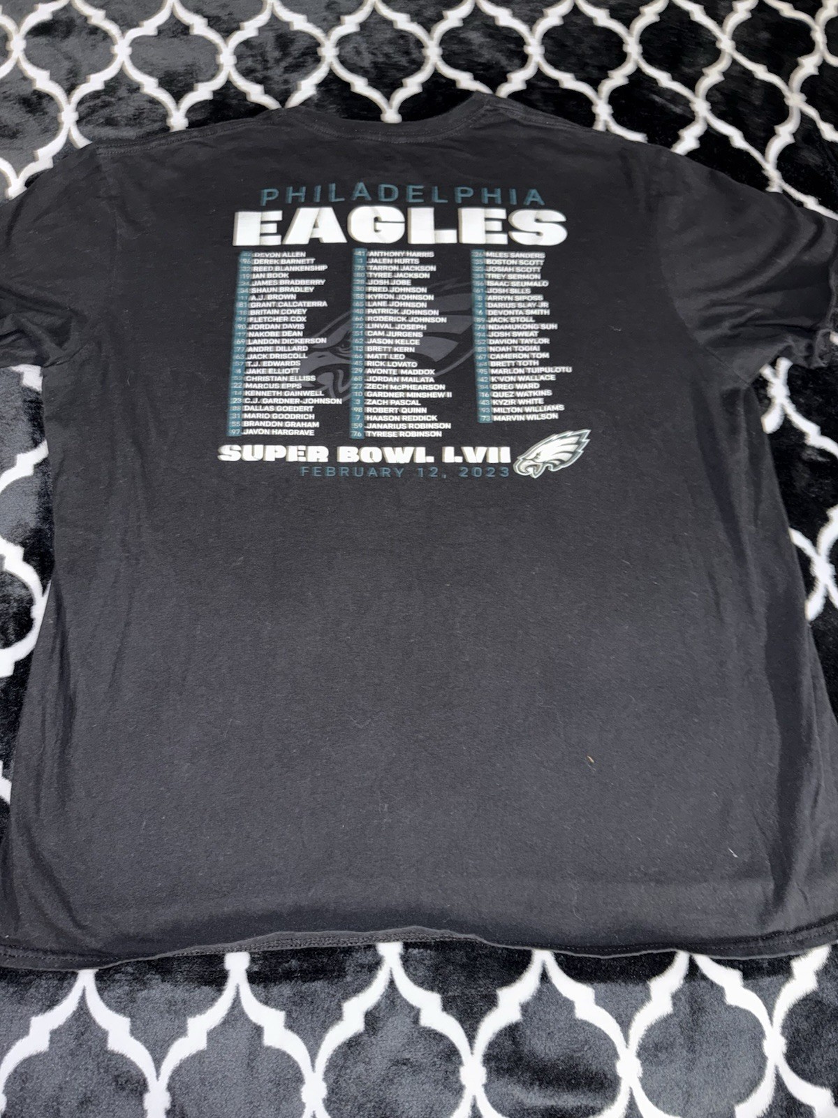 Philadelphia Eagles Super Bowl Mens T-Shirt Size XL Black Fanatics Football NFL