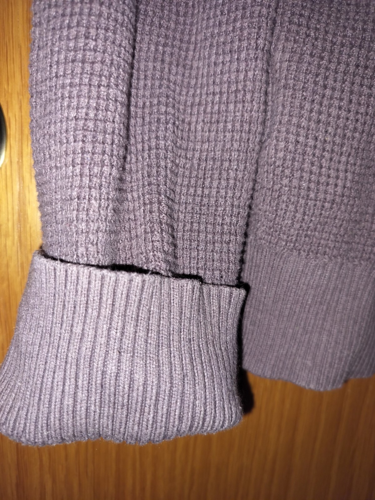 Eddie Bauer Cardigan Thermal Purple Size Large Long Sleeve Elbow Pads