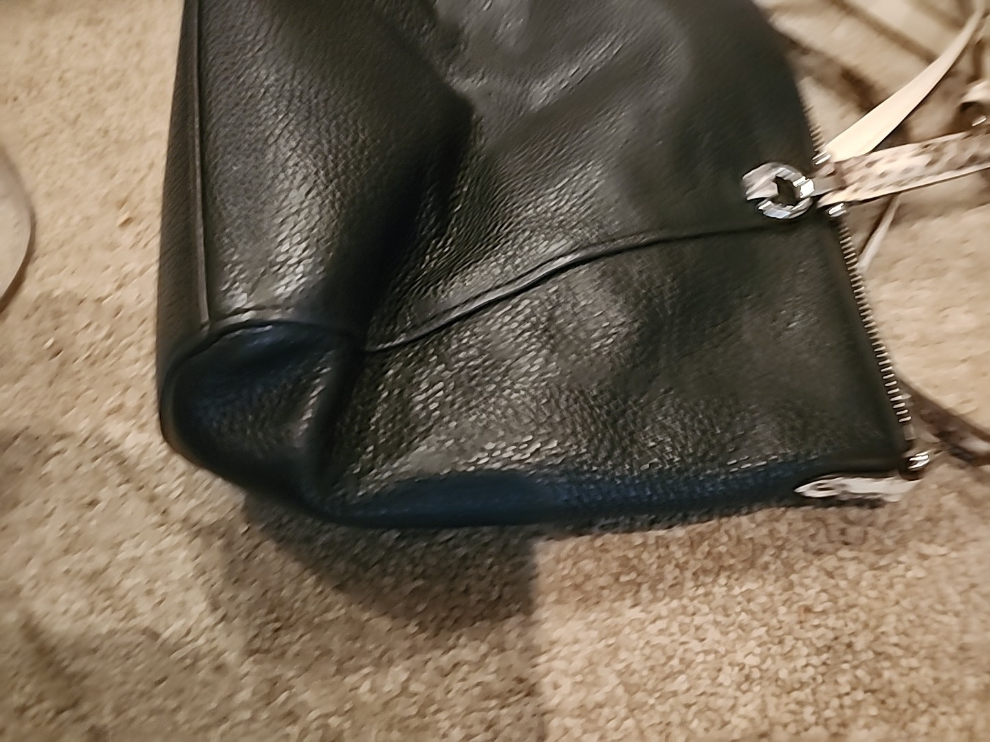 Coach F88561 Black Pebbled Leather Satchel Shoulderbag Purse