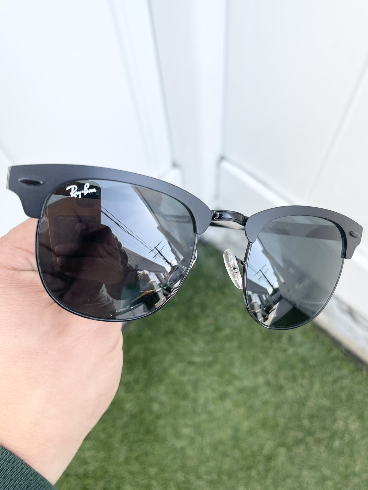 NWT Authentic Ray Ban Metal Clubmaster RB3716 3716 Black Gray Lens 51/21
