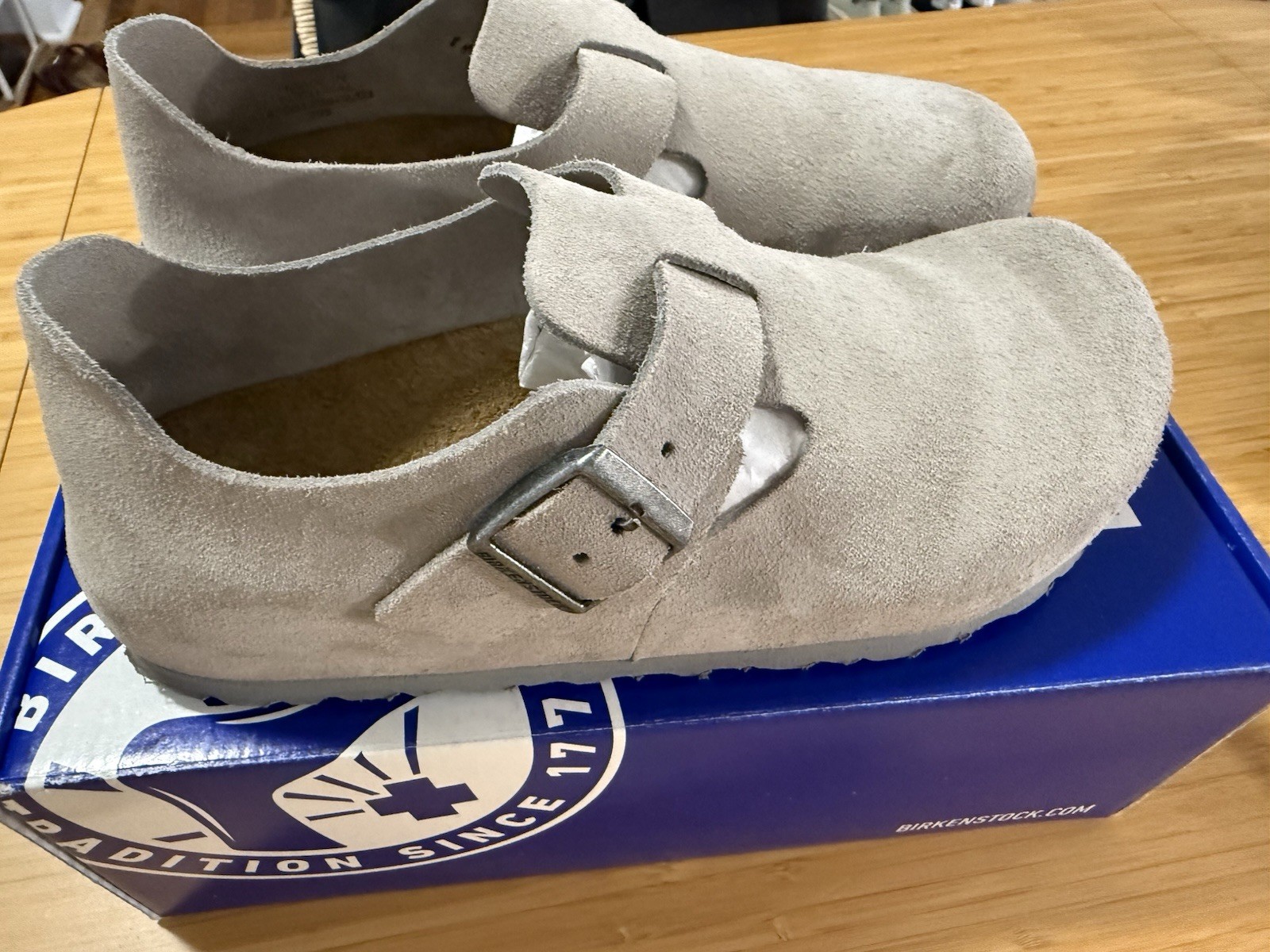 Birkenstock London Suede Leather Stone Coin EU39/W8-8.5 Medium/Narrow EUC