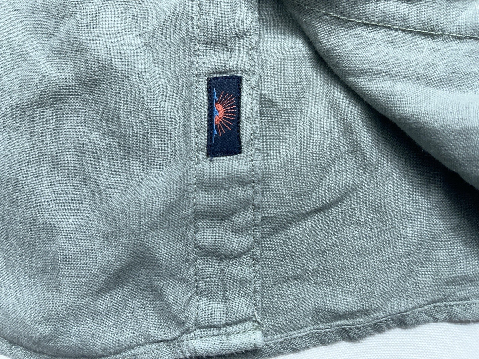 FAHERTY Baird McNutt Shirt Mens Medium Sage Green Linen Long Sleeve Button. READ