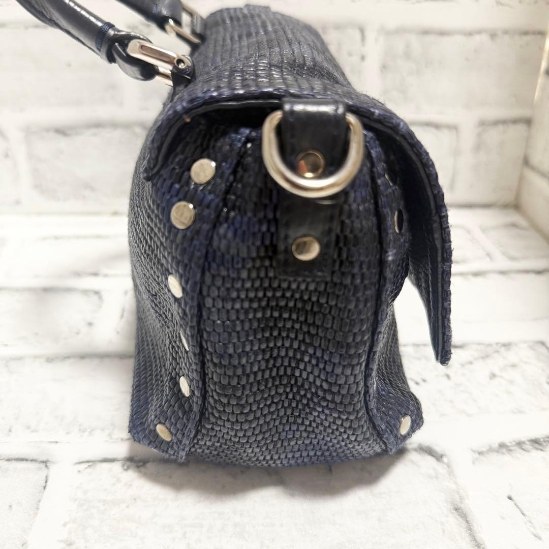 ZANELLATO Postina Leather 2 Way Shoulder Bag Navy Camouflage Authentic Rare Used