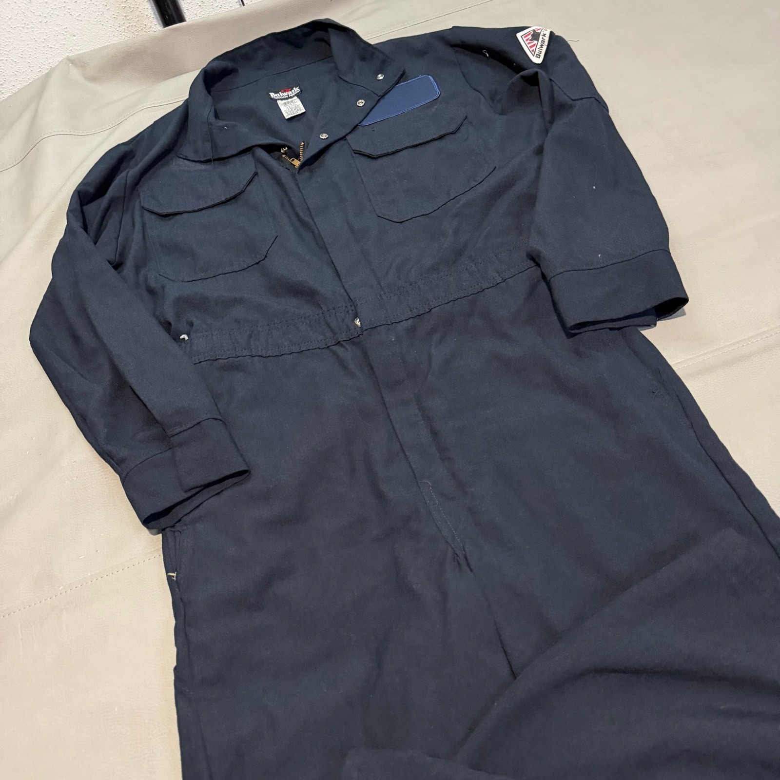 Bulwark FR Flame Fire Resistant Coverall Navy Nomex IIIA Welder-38 Reg-7321