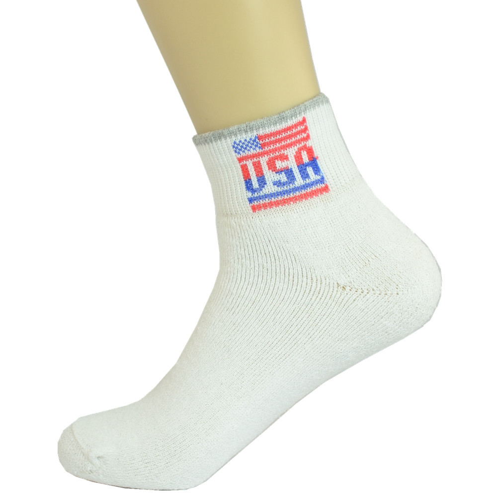 3 Pairs Mens Ankle Quarter Crew Athletic Work USA Sports Socks Cotton Size 9-13