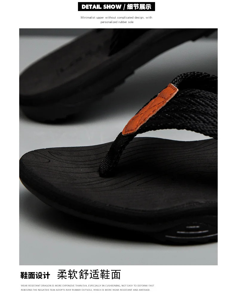Men Flip Flop Sandals Slip-On Summer Beach Casual Footwear Slides Slippers Gift