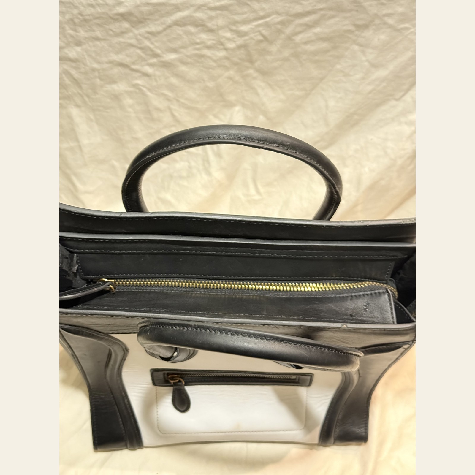 Celine Mini Luggage Tote Black White Bicolor Calfskin Phoebe Philo Era