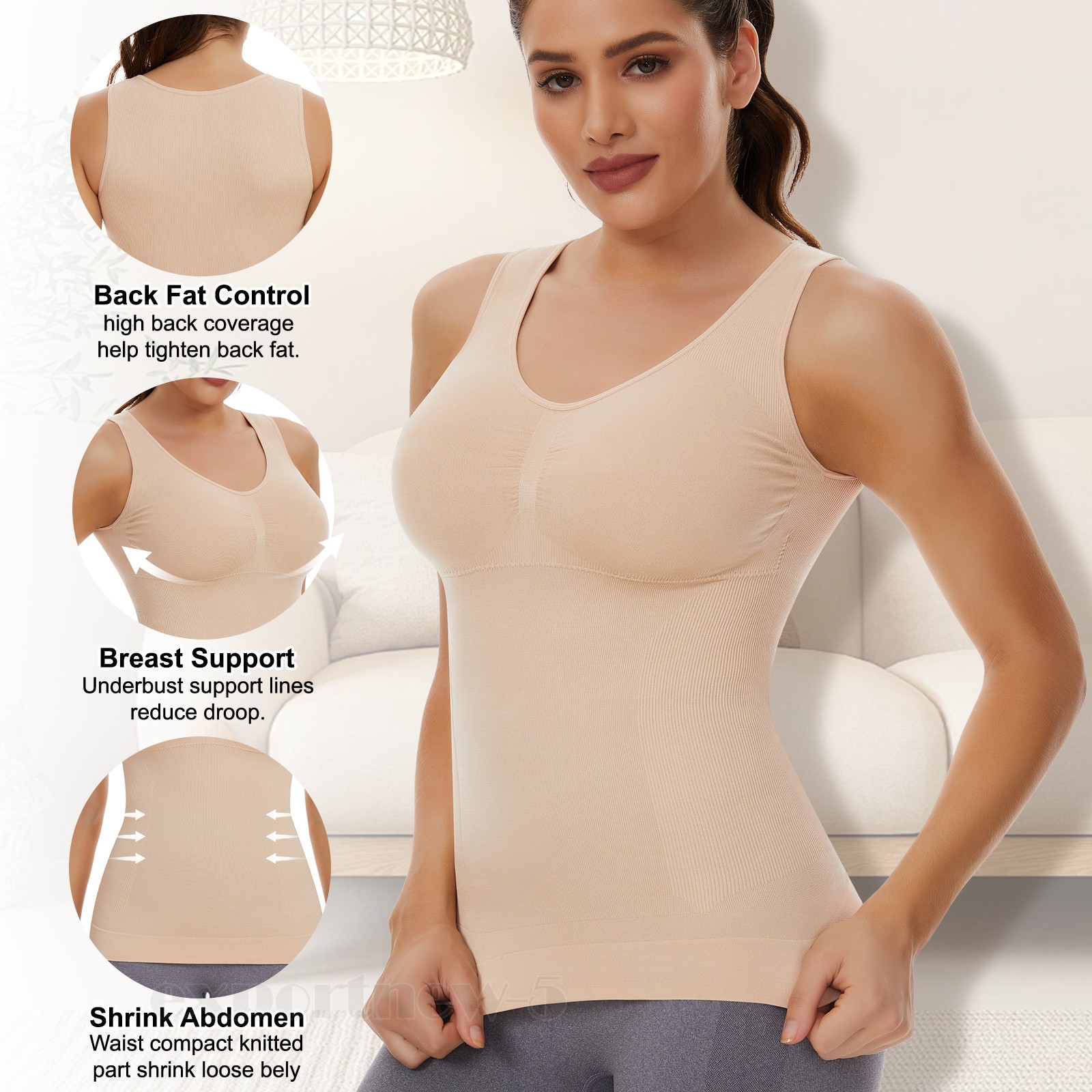 Women’s Removable Bra Shapewear Slimming Body Tummy Waist Cami Shaper Tank Top