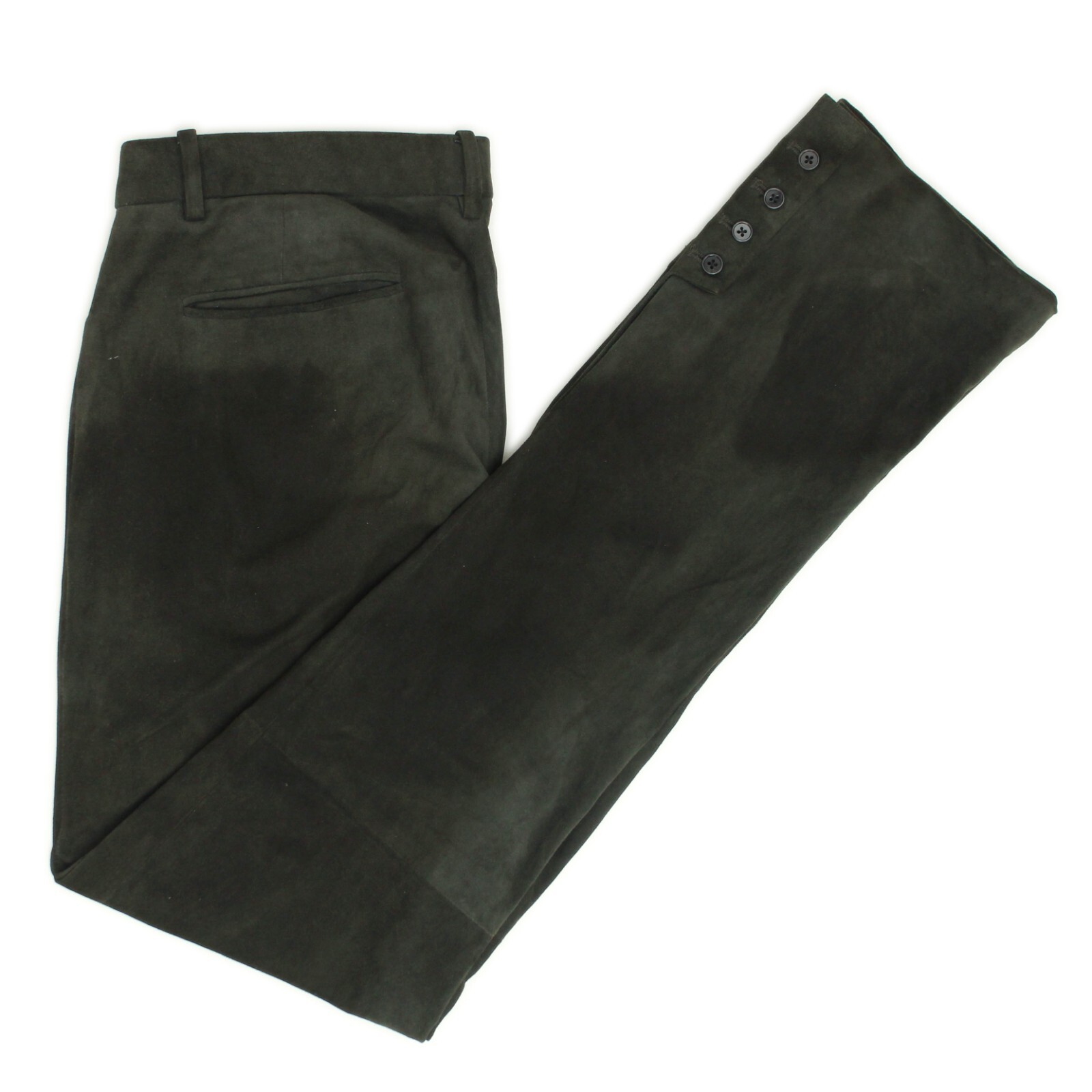Ralph Lauren Black Label Sample Green Suede Riding Equestrian Kyler Pant 8 Flaws
