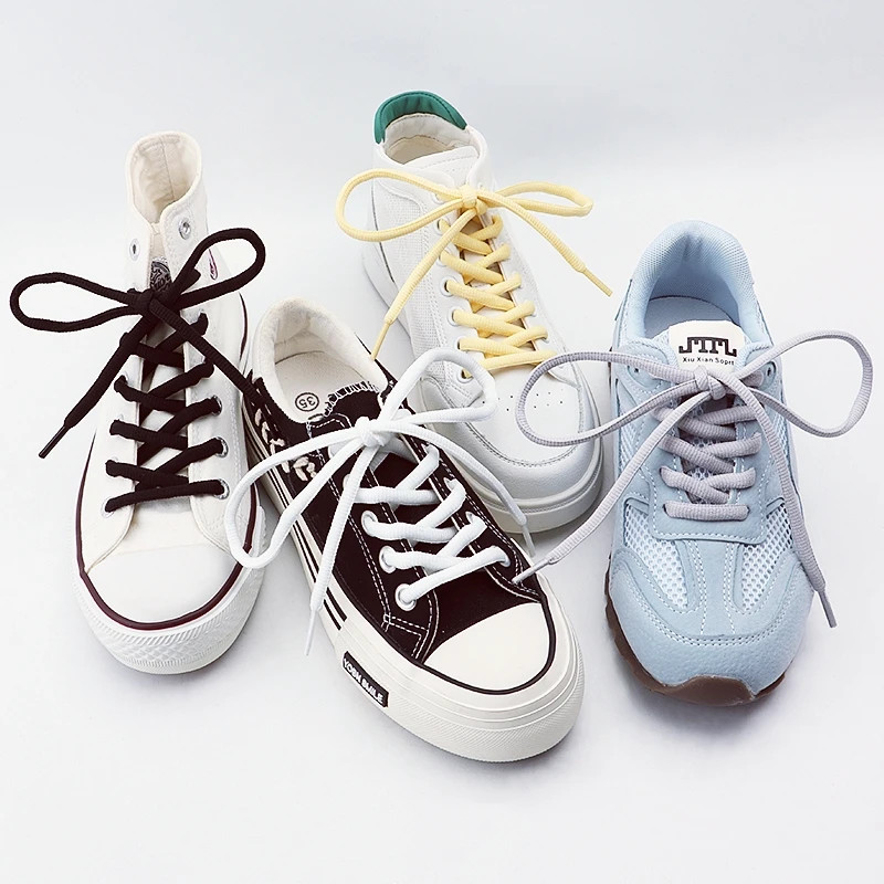 Half Round High quality Shoelaces 4mm Wide Solid Color Shoelace Sneaker Classic