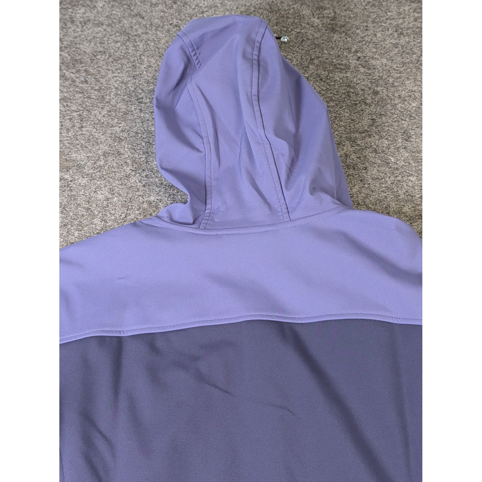 Free Tech Womens XL Purple Softshell Hooded Jacket Full Zip Fleece Lined EUC